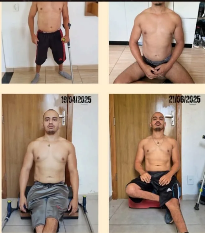 Transformação corporal de aluno com treino periodizado e acompanhamento via MFIT